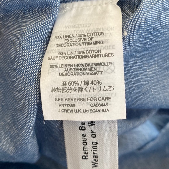 J.Crew Chambray Linen Cotton Blend Embroidered Beach Cover Up - Picture 6 of 11